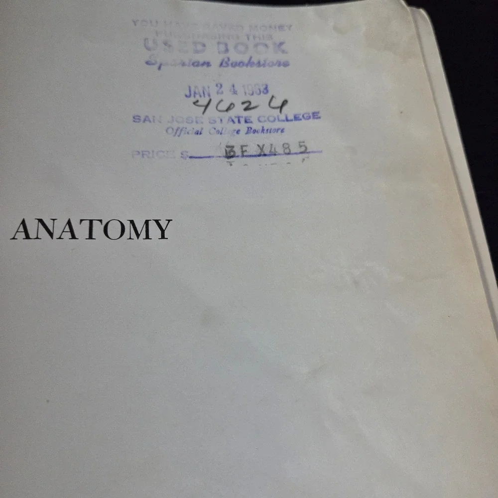 Cates Primary‎ Anatomy Fourth Edition Hardcover Medical Textbook Basmajian 1960